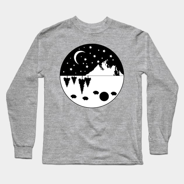 Night and Day Long Sleeve T-Shirt by Mathew Graphic